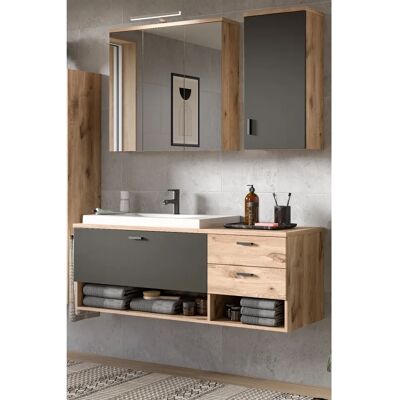 Inn.Furn Badmöbel Set - Nox Eiche & Grau Matt - Badmöbel Set Inn.Furn Badmöbel Set - Nox Eiche & Grau Matt - Badmöbel Set