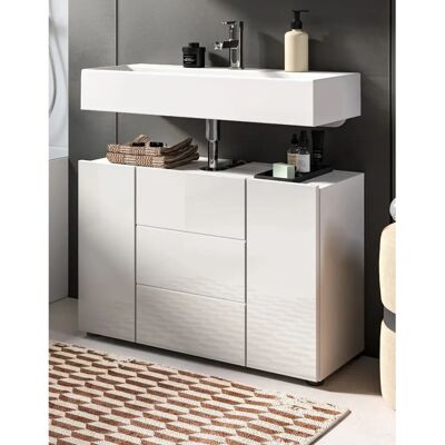 Inn.Furn - Larik - Weiß Hochglanz - Waschbeckenunterschrank Inn.Furn - Larik - Weiß Hochglanz - Waschbeckenunterschrank
