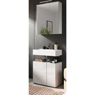 Inn.Furn Weiß Hochglanz 2-tlg Badmöbel-Set - Badezimmermöbel Inn.Furn Weiß Hochglanz 2-tlg Badmöbel-Set - Badezimmermöbel