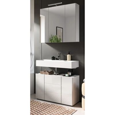 Inn.Furn Weiß Hochglanz Badmöbel Set 2-teilig - Modernes Design Inn.Furn Weiß Hochglanz Badmöbel Set 2-teilig - Modernes Design