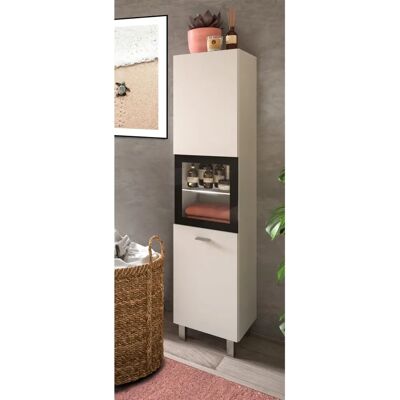 Inn.Furn Badezimmer Midischrank Lowell in Weiß & Schwarz - Badschrank Inn.Furn Badezimmer Midischrank Lowell in Weiß & Schwarz - Badschrank