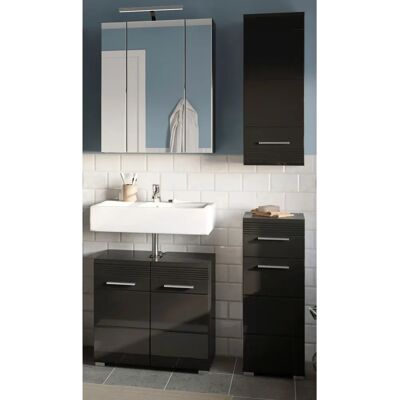 Inn.Furn Badmöbel Set 4-teilig in schwarz Hochglanz - Badkombination Inn.Furn Badmöbel Set 4-teilig in schwarz Hochglanz - Badkombination