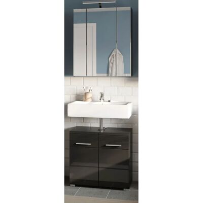 Inn.Furn Badmöbel Set 2-teilig in schwarz Hochglanz - Badmöbel Inn.Furn Badmöbel Set 2-teilig in schwarz Hochglanz - Badmöbel