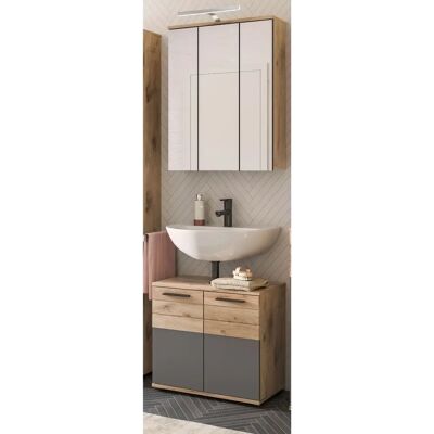 Inn.Furn Badezimmermöbelset Tomaso - 2-teilig MDF in Basalt Grau & Nox Eiche Inn.Furn Badezimmermöbelset Tomaso - 2-teilig MDF in Basalt Grau & Nox Eiche