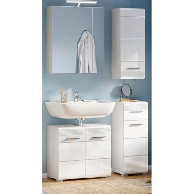 Inn.Furn Weiße Hochglanz-Badmöbel-Set - Badezimmer Inn.Furn Weiße Hochglanz-Badmöbel-Set - Badezimmer
