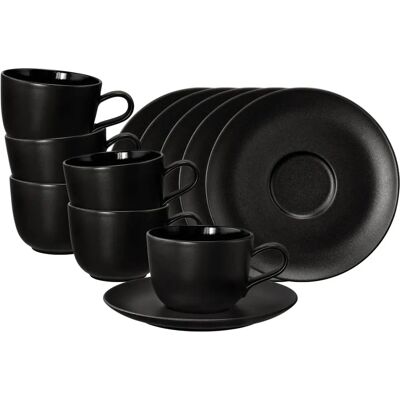 Seltmann Liberty Velvet Black Kaffeetassen-Set - 6 Stück Seltmann Liberty Velvet Black Kaffeetassen-Set - 6 Stück