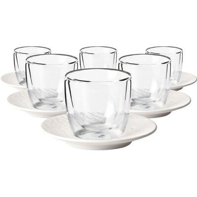 Villeroy & Boch - Manufacture Rock Espressogläser mit Untertassen Villeroy & Boch - Manufacture Rock Espressogläser mit Untertassen