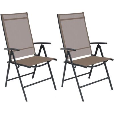 Mojawo - 2er Garten Klappstuhl - Anthrazit - Schokobraun - Garden chair Mojawo - 2er Garten Klappstuhl - Anthrazit - Schokobraun - Garden chair