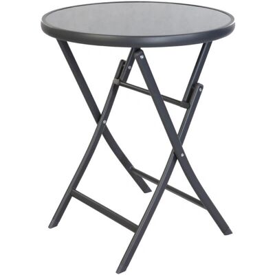 Mojawo - Gartentisch Glas Ø60x72cm - Schwarze Glasplatte - Garden Table Mojawo - Gartentisch Glas Ø60x72cm - Schwarze Glasplatte - Garden Table