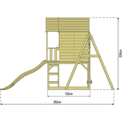 Tchibo Modell ZW3652 - Spielhaus mit Rutsche und Schaukel Tchibo Modell ZW3652 - Spielhaus mit Rutsche und Schaukel
