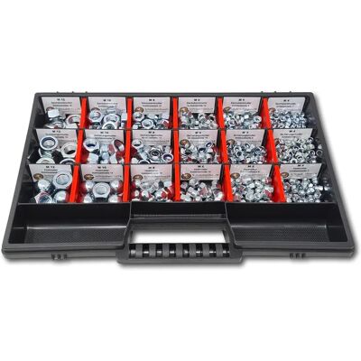 Schraubenbox24, Muttern + Unterlegscheiben, Muttern Sortiment M4-M5-M6-M8-M10-M12 554 tlg. Schraubenbox - Hardware Storage Box Schraubenbox24, Muttern + Unterlegscheiben, Muttern Sortiment M4-M5-M6-M8-M10-M12 554 tlg. Schraubenbox - Hardware Storage Box