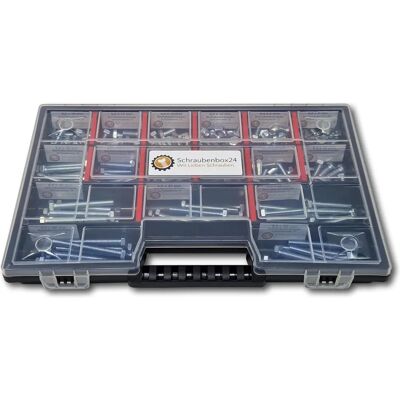 Schraubenbox24 Sechskantboltsortiment M6 - 6mm-60mm - 200 Stück Schraubenbox24 Sechskantboltsortiment M6 - 6mm-60mm - 200 Stück
