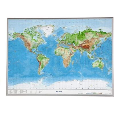 Georelief Welt Gross 1 - Reliefkarte Weltweit - 82.5x61cm Georelief Welt Gross 1 - Reliefkarte Weltweit - 82.5x61cm