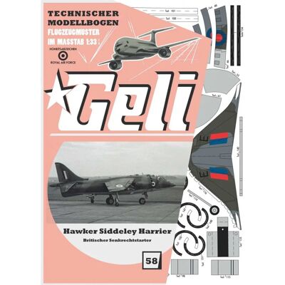 GELI - Harrier - 1:33 Maßstab - Kartonmodell GELI - Harrier - 1:33 Maßstab - Kartonmodell