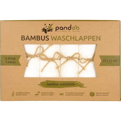 Pandoo Bambus Tvättlapp - 6 st, Ansikte & Kropp, Miljövänlig Pandoo Bambus Tvättlapp - 6 st, Ansikte & Kropp, Miljövänlig