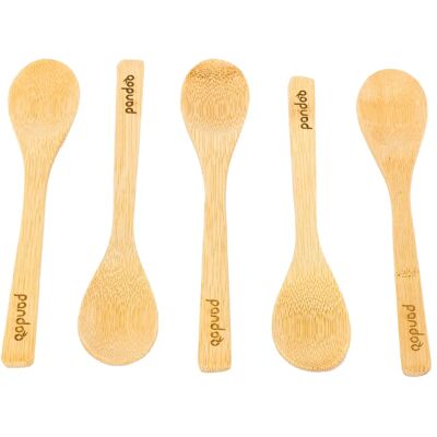 PANDOO Wiederverwendbare Bambuslöffel - 5er Pack - Braun - Löffelset PANDOO Wiederverwendbare Bambuslöffel - 5er Pack - Braun - Löffelset