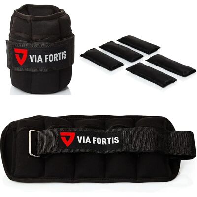 Manilhas ajustáveis Via Fortis VFGW1600 1,6kg - preto Manilhas ajustáveis Via Fortis VFGW1600 1,6kg - preto