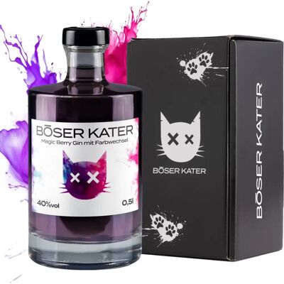 Böser Kater Magic Berry Gin - Kleurverandering, 40% Vol. Böser Kater Magic Berry Gin - Kleurverandering, 40% Vol.