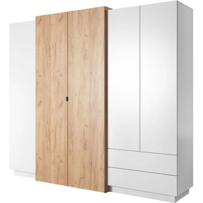 Armario AKL FURNITURE Blanco y Crema - 3D B230 230x52x202cm Armario AKL FURNITURE Blanco y Crema - 3D B230 230x52x202cm