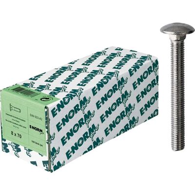 ENORM M6 x 60 Edelstahl Schraube - Sechskantkopf, Viereckiger Hals, 100 Stück ENORM M6 x 60 Edelstahl Schraube - Sechskantkopf, Viereckiger Hals, 100 Stück