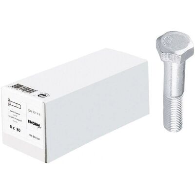 Tornillo Hexagonal E-NORMpro M20 x 120 - DIN 931-8.8 - Pack de 10 Tornillo Hexagonal E-NORMpro M20 x 120 - DIN 931-8.8 - Pack de 10