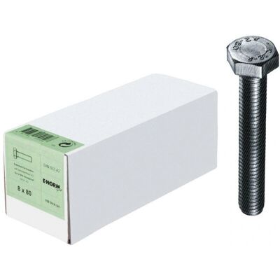 Bullone esagonale in acciaio inox DIN 933 M6 x 80 - 100 pz Bullone esagonale in acciaio inox DIN 933 M6 x 80 - 100 pz