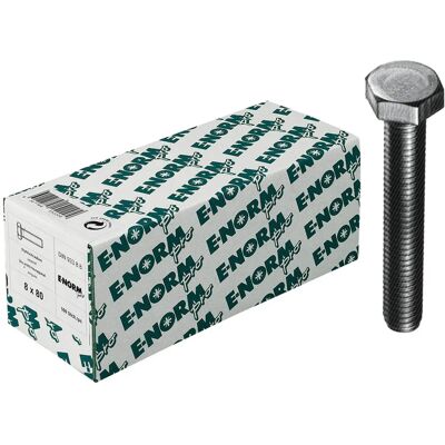 E-NORMpro M8 x 45 mm Tornillo hexagonal - DIN 933 galvanizado - Pack de 200 E-NORMpro M8 x 45 mm Tornillo hexagonal - DIN 933 galvanizado - Pack de 200