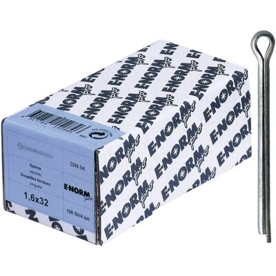 ENORM - Galvanisch verzinkter DIN 94 Splint - 3,2x20 mm - Packung 100 ENORM - Galvanisch verzinkter DIN 94 Splint - 3,2x20 mm - Packung 100