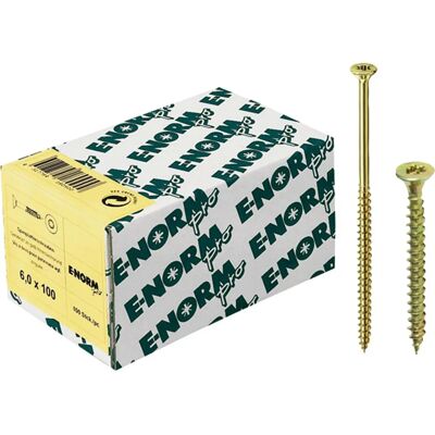 E-NORMpro Gelb verzinkte Holzschrauben - 4,5x50/30mm, Voll- und Teilgewinde E-NORMpro Gelb verzinkte Holzschrauben - 4,5x50/30mm, Voll- und Teilgewinde