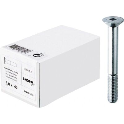 E-NORMpro Tornillo con cabeza cónica DIN 7991 M6 x 60 mm - 200 piezas E-NORMpro Tornillo con cabeza cónica DIN 7991 M6 x 60 mm - 200 piezas