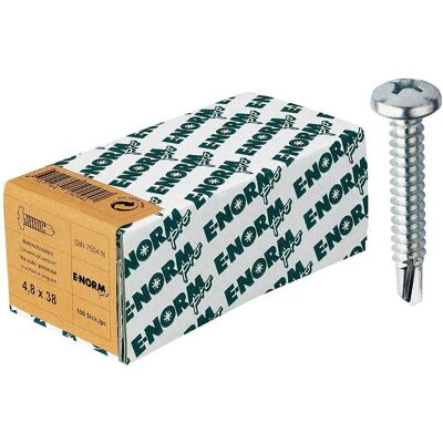 Vis en acier E-NORMpro - DIN 7504 M, Galvanisé, Phillips - 4,2x19mm - Publicité Vis en acier E-NORMpro - DIN 7504 M, Galvanisé, Phillips - 4,2x19mm - Publicité