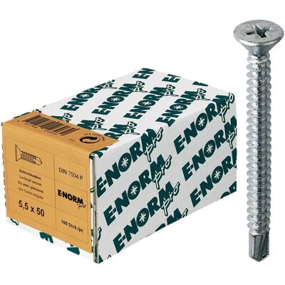 Viti in acciaio zincato E-NORMpro - 4,8x38 mm - DIN 7504 Tipo O - 100 pezzi Viti in acciaio zincato E-NORMpro - 4,8x38 mm - DIN 7504 Tipo O - 100 pezzi
