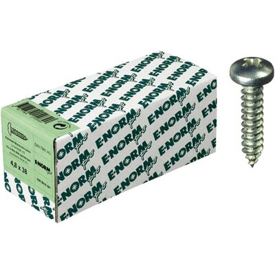 Tornillo autoperforante E-NORMpro DIN 7981 Acero inoxidable A2 Cabeza de lente - Phillips - 5,5x32 mm - 100 unidades Tornillo autoperforante E-NORMpro DIN 7981 Acero inoxidable A2 Cabeza de lente - Phillips - 5,5x32 mm - 100 unidades