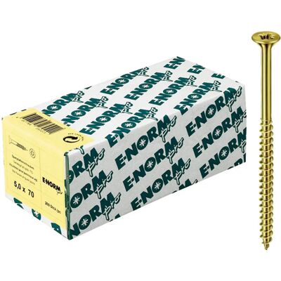 E-NORMpro Vis à Bois Jaunes - 4,5x35/21 mm - Tête fraisée PZ - Publicité E-NORMpro Vis à Bois Jaunes - 4,5x35/21 mm - Tête fraisée PZ - Publicité