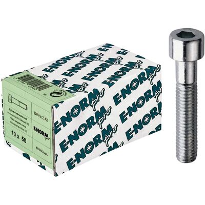 Tornillo ENORM M10 x 40 Acero inoxidable cabeza hexagonal - Pack de 50 Tornillo ENORM M10 x 40 Acero inoxidable cabeza hexagonal - Pack de 50