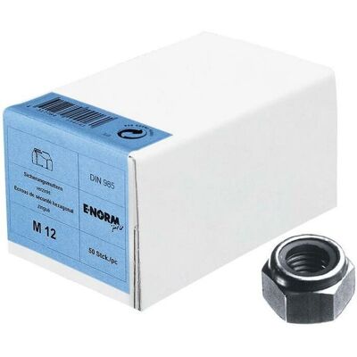 Tuercas de Seguridad E-normpro M20 Galvanizadas - DIN 985, Pack 50 Tuercas de Seguridad E-normpro M20 Galvanizadas - DIN 985, Pack 50