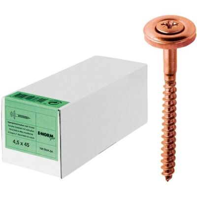 E-NORMPRO Modello 4,5x35 Vite per legno in acciaio inossidabile rivestita di rame - Vite per legno E-NORMPRO Modello 4,5x35 Vite per legno in acciaio inossidabile rivestita di rame - Vite per legno