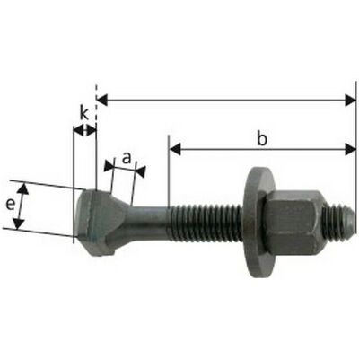 Tornillo M24x250mm para ranuras en T - Fijación en ranuras, resistencia 8.8 Tornillo M24x250mm para ranuras en T - Fijación en ranuras, resistencia 8.8