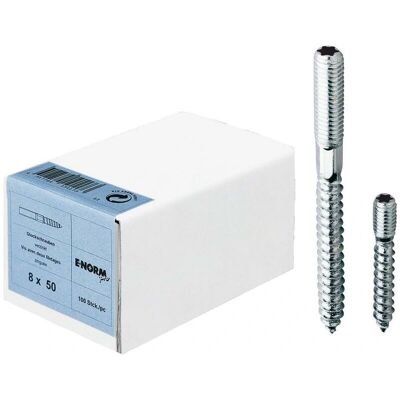 Vite Doppio Filettatura Zincata M8 x 120mm - 100 pezzi Vite Doppio Filettatura Zincata M8 x 120mm - 100 pezzi