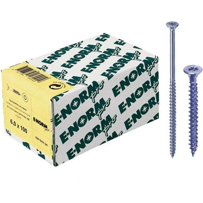 Tornillos de madera E-NORMpro - 4,5x45/27mm Zincado azul - Cabeza avellanada TX Tornillos de madera E-NORMpro - 4,5x45/27mm Zincado azul - Cabeza avellanada TX