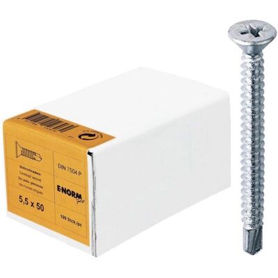 Tornillo E-NORMpro de Acero Galvanizado - 5,5x45 mm - DIN 7504 O - 100 unidades Tornillo E-NORMpro de Acero Galvanizado - 5,5x45 mm - DIN 7504 O - 100 unidades