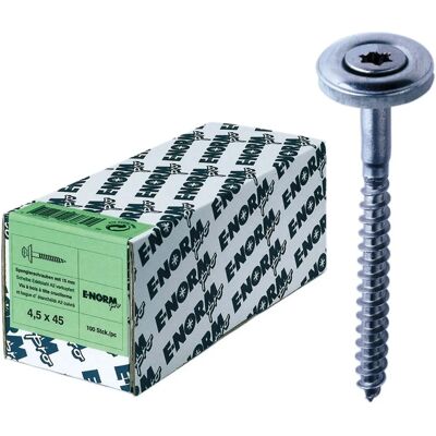 Tornillo de Madera E-normpro - Hexagonal, Acero Inoxidable A2 - 4.5x45mm - 15mm Junta - 100 piezas Tornillo de Madera E-normpro - Hexagonal, Acero Inoxidable A2 - 4.5x45mm - 15mm Junta - 100 piezas