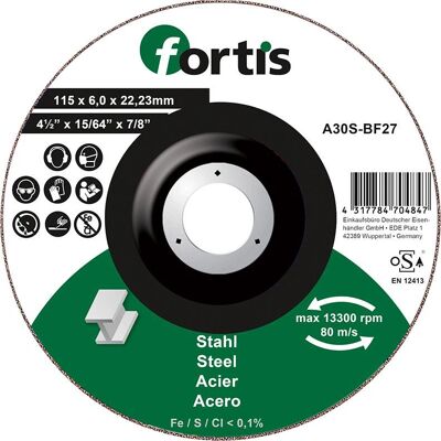 Accessori per smerigliatrice Fortis - Acciaio 115x60mm - Disco da taglio Accessori per smerigliatrice Fortis - Acciaio 115x60mm - Disco da taglio