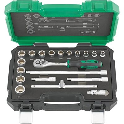Fortis 4317784707275 Set di bussole 3/8" - 20 pezzi Fortis 4317784707275 Set di bussole 3/8" - 20 pezzi