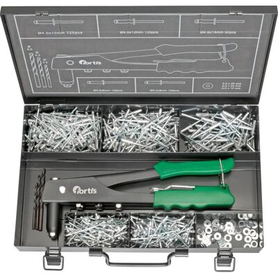Set di rivetti Fortis 604 - Alluminio e acciaio - Strumenti manuali Set di rivetti Fortis 604 - Alluminio e acciaio - Strumenti manuali