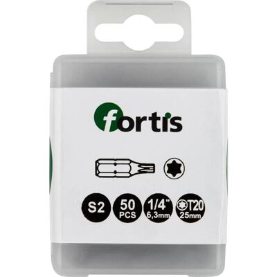 Bits de destornillador Fortis T30 - Juego de 50 Bits de destornillador Fortis T30 - Juego de 50