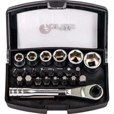 Fortis 4317784729161 Steckschlüssel-Set - Ratschengriff und Bits, 24 Stück Fortis 4317784729161 Steckschlüssel-Set - Ratschengriff und Bits, 24 Stück