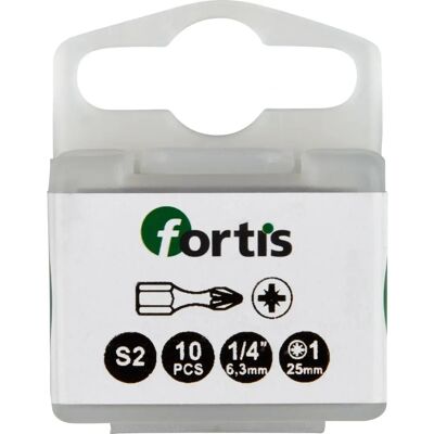 Fortis Bit PZ 1/4" C 63 Torsionsbit - 10 Stück Fortis Bit PZ 1/4" C 63 Torsionsbit - 10 Stück
