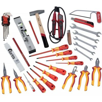Kit de herramientas para electricista Fortis - 37 piezas, conjunto aislado Kit de herramientas para electricista Fortis - 37 piezas, conjunto aislado