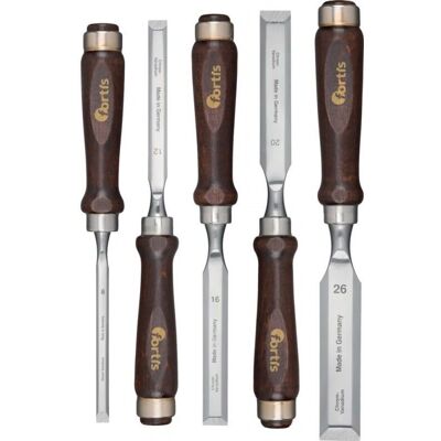 Fortis - Juego de cinceles y tijeras para madera - 8-26mm - Tipo de madera Fortis - Juego de cinceles y tijeras para madera - 8-26mm - Tipo de madera